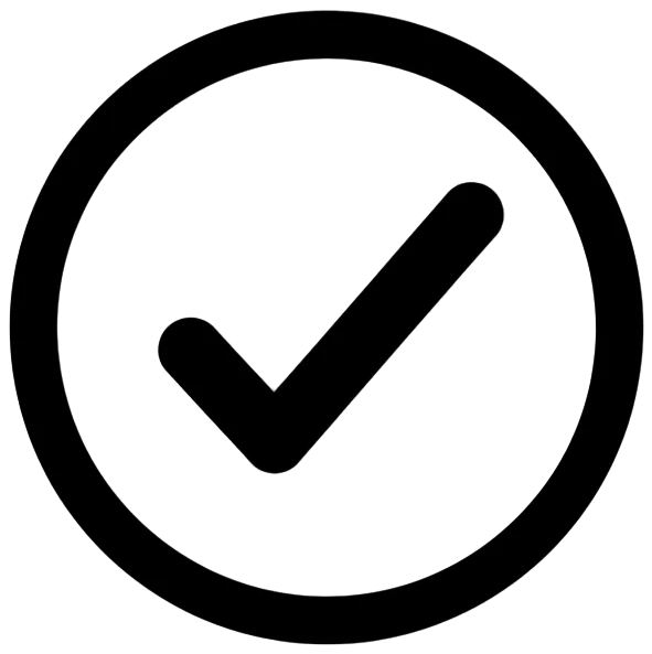black check mark in circle